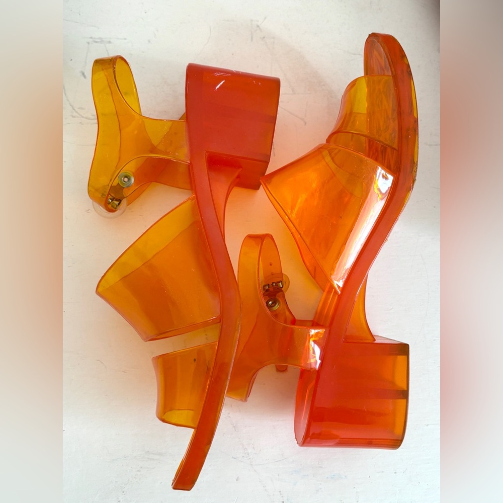 AA orange jelly sandals
